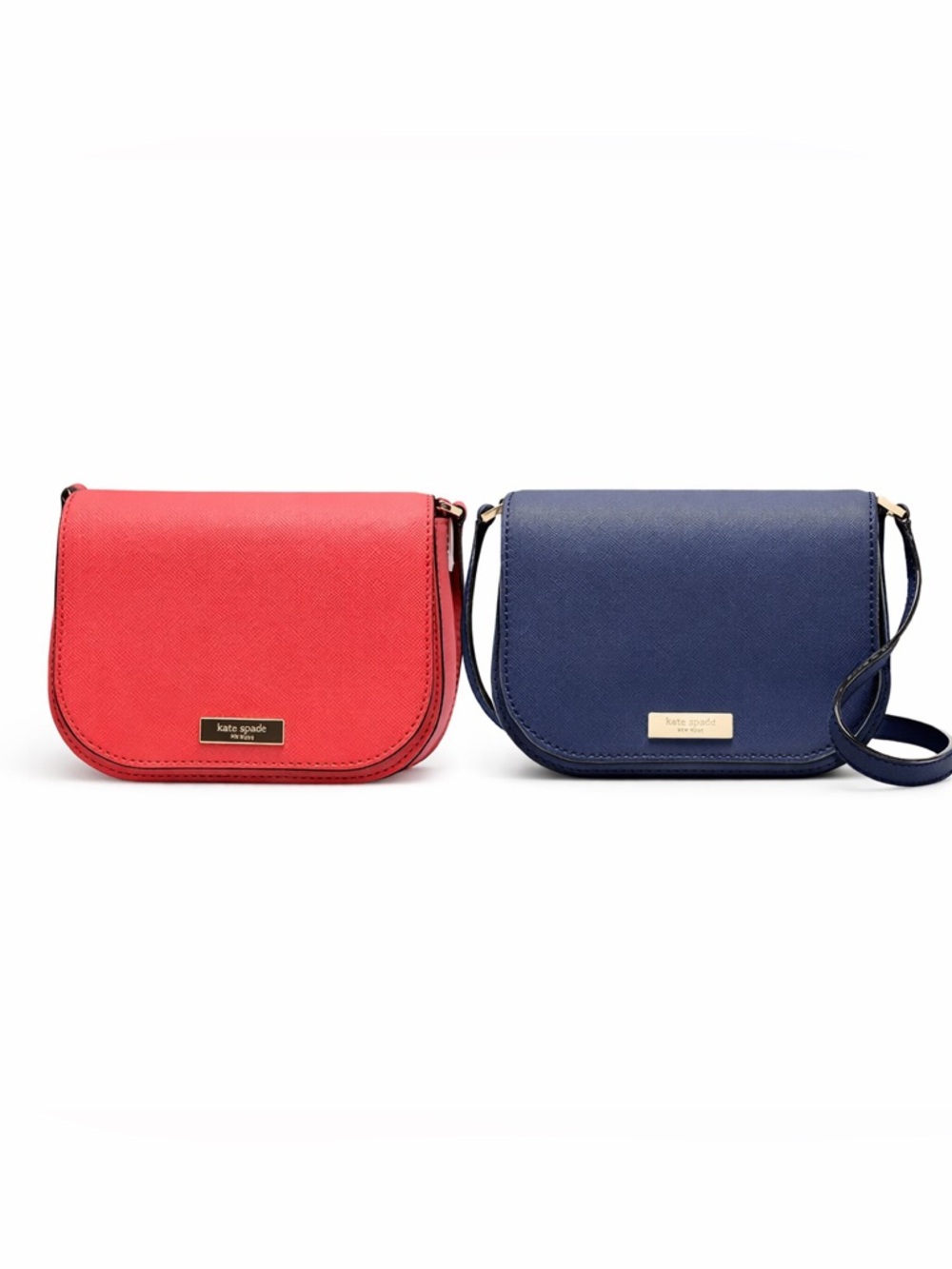 Kate Spade Laurel Way Carsen Crossbody Bundle Navy Red Leather